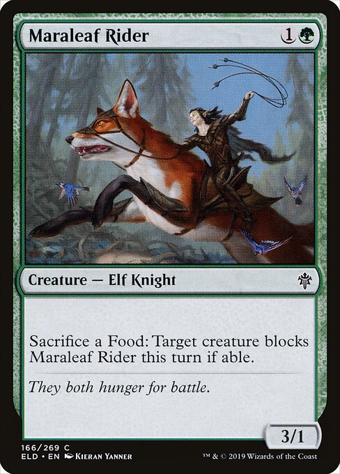 마라리프 기수 (Maraleaf Rider) - Throne of Eldraine (#166) - Illustrated by Kieran Yanner - Magic: The Gathering Card