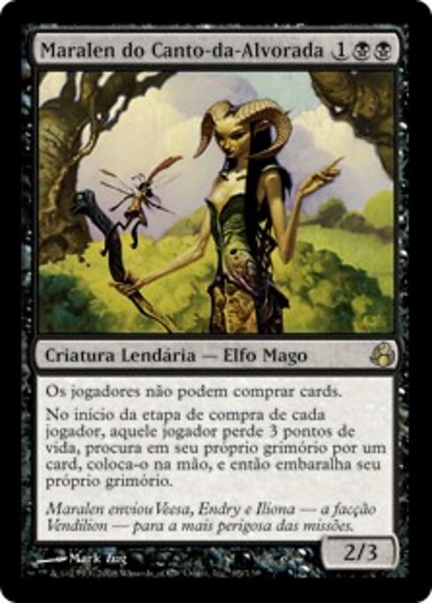 Maralen de los Mornsong (Maralen of the Mornsong) - Morningtide (#65) - Illustrated by Mark Zug - Magic: The Gathering Card