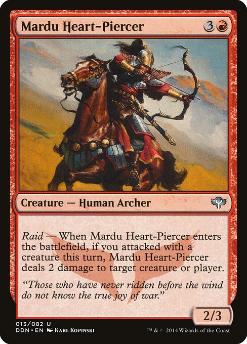 マルドゥの心臓貫き (Mardu Heart-Piercer) - Duel Decks: Speed vs. Cunning (#13) - Illustrated by Karl Kopinski - Magic: The Gathering Card