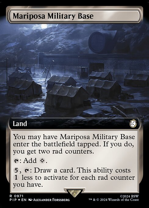 Base militar de Mariposa (Mariposa Military Base) - Fallout (#151) - Illustrated by Alexander Forssberg - Magic: The Gathering Card