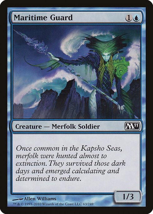 Guardia marítimo (Maritime Guard) - Magic 2011 (#63) - Illustrated by Allen Williams - Magic: The Gathering Card