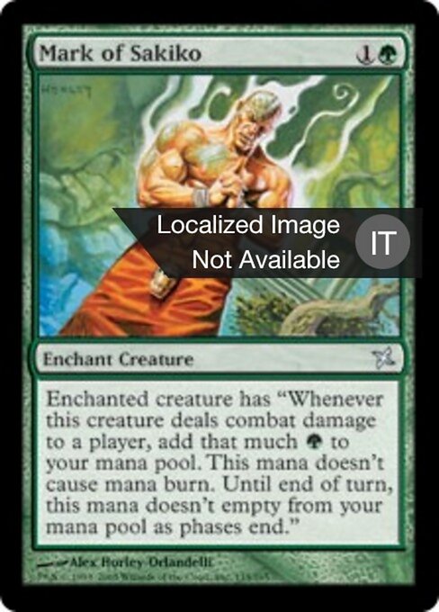 Segno di Sakiko (Mark of Sakiko) - Betrayers of Kamigawa (#135) - Illustrated by Alex Horley-Orlandelli - Magic: The Gathering Card