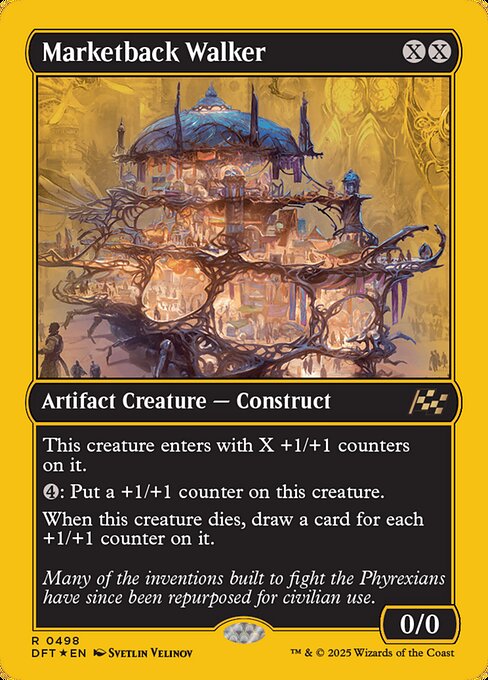 市場背負いの歩行機械 (Marketback Walker) - Aetherdrift (#498) - Illustrated by Svetlin Velinov - Magic: The Gathering Card