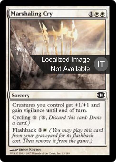 Grito de reclutamiento (Marshaling Cry) - Future Sight (#13) - Illustrated by Vance Kovacs - Magic: The Gathering Card