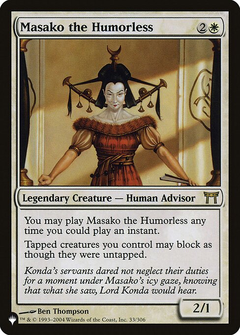 Masako la taciturne (Masako the Humorless) - Champions of Kamigawa (#33) - Illustrated by Ben Thompson - Magic: The Gathering Card