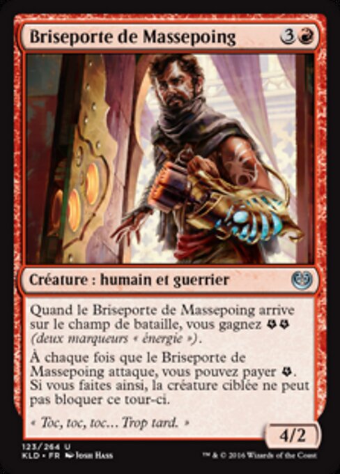 Puñomaza perforapuertas (Maulfist Doorbuster) - Kaladesh (#123) - Illustrated by Josh Hass - Magic: The Gathering Card