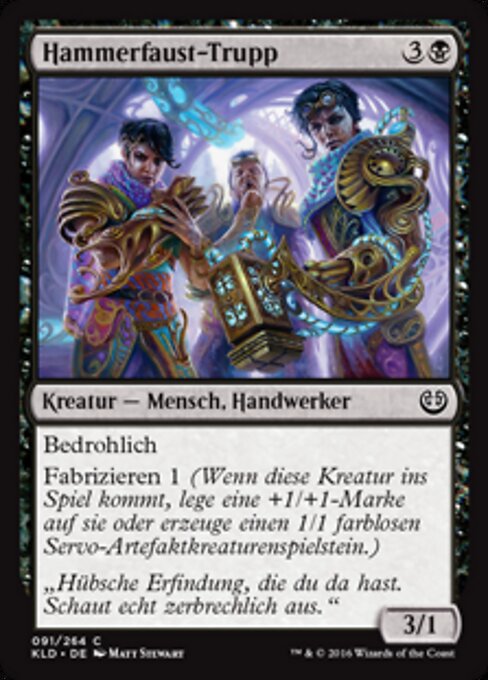 망치주먹무리 순찰대 (Maulfist Squad) - Kaladesh (#91) - Illustrated by Matt Stewart - Magic: The Gathering Card