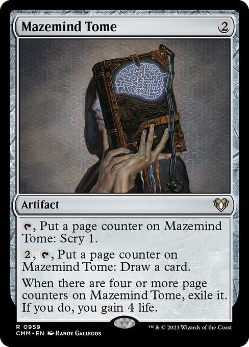 Gedankenlabyrinth-Zauberbuch (Mazemind Tome) - Commander Masters (#959) - Illustrated by Randy Gallegos - Magic: The Gathering Card