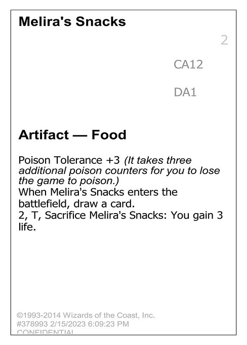 Melira's Snacks - Unknown Event Magic card
