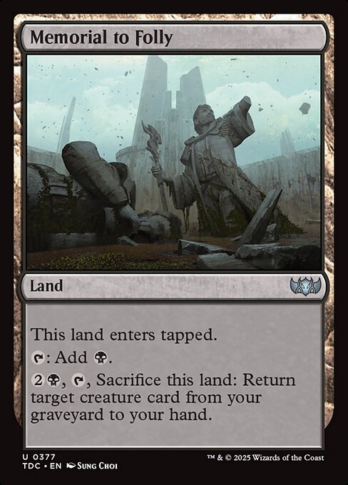 Memorial to Folly - Tarkir: Dragonstorm Commander (#377) - Illustrated by Sung Choi - Magic: The Gathering Card