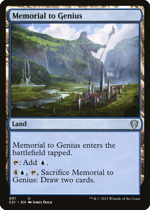 智行紀念碑 (Memorial to Genius) - Commander Legends (#485) - Illustrated by James Paick - Magic: The Gathering Card
