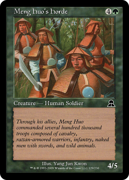 Meng Huo's Horde - Portal Three Kingdoms (#143) - Illustrated by Li Tie - Magic: The Gathering Card