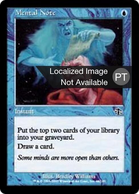 Nota Mental (Mental Note) - Judgment (#46) - Illustrated by Bradley Williams - Magic: The Gathering Card