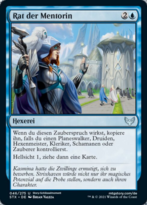 Guida del Mentore (Mentor's Guidance) - Strixhaven: School of Mages (#46) - Illustrated by Brian Valeza - Magic: The Gathering Card