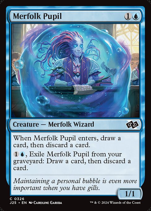 Merfolk Pupil - Foundations Jumpstart (#326) - Illustrated by Caroline Gariba - Magic: The Gathering Card