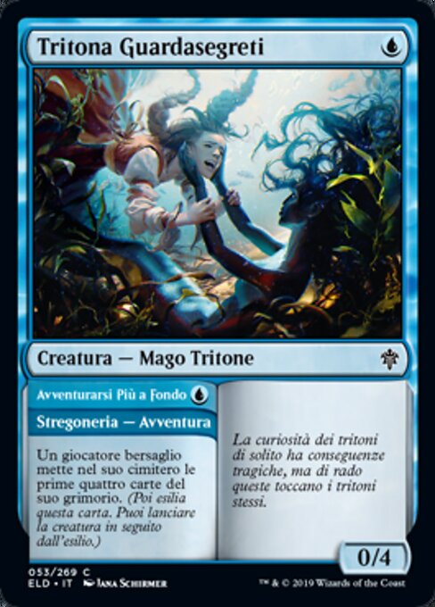 Merfolk Secretkeeper // Venture Deeper - Throne of Eldraine (#53) - Illustrated by Jana Schirmer - Magic: The Gathering Card