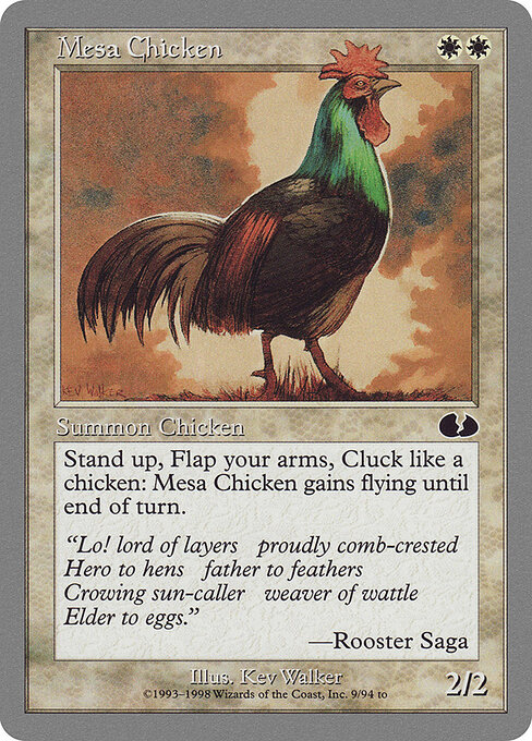 Mesa Chicken - Unglued (#9) - Illustrated by Kev Walker - Magic: The Gathering Card