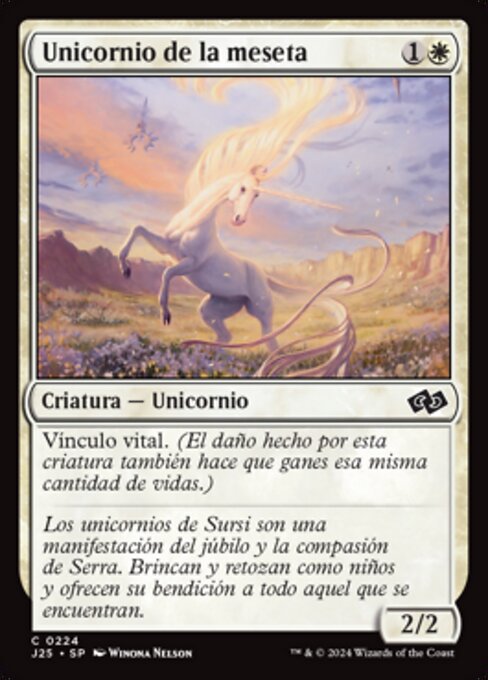 Unicorno della Mesa (Mesa Unicorn) - Foundations Jumpstart (#224) - Illustrated by Winona Nelson - Magic: The Gathering Card