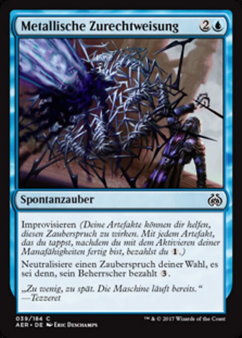 Metallic Rebuke - Double Masters (#59) - Illustrated by Eric Deschamps - Magic: The Gathering Card