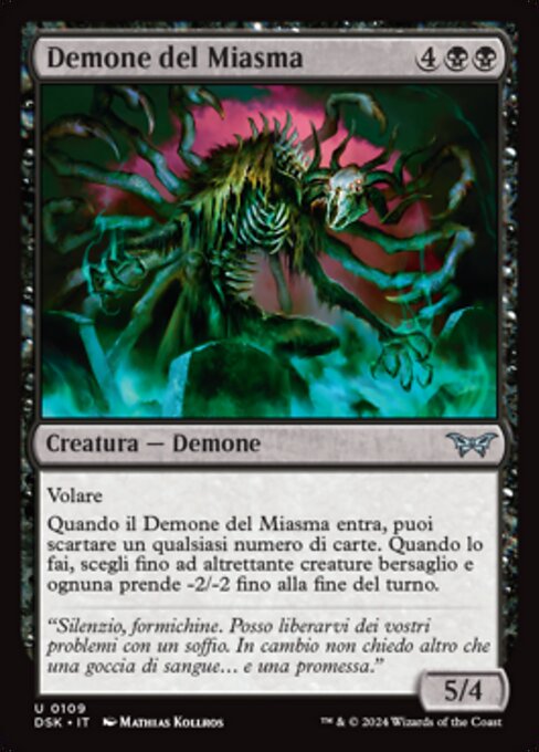 Demone del Miasma (Miasma Demon) - Duskmourn: House of Horror (#109) - Illustrated by Mathias Kollros - Magic: The Gathering Card