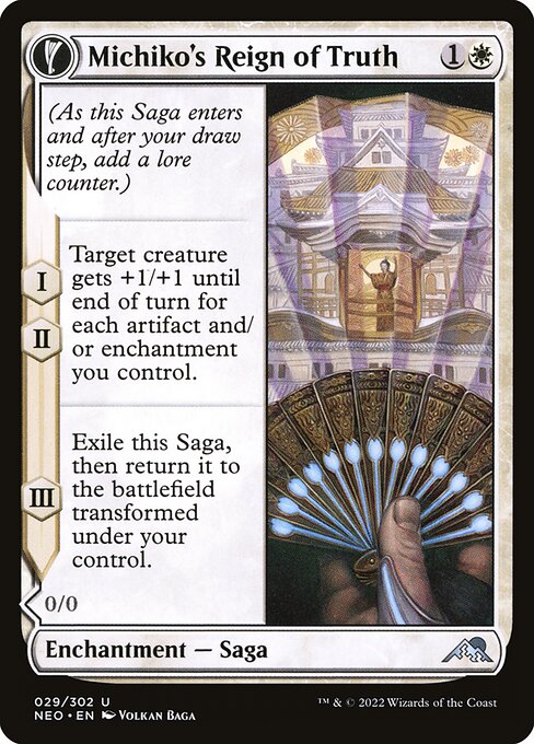 Michiko's Reign of Truth // Portrait of Michiko - Kamigawa: Neon Dynasty Magic card