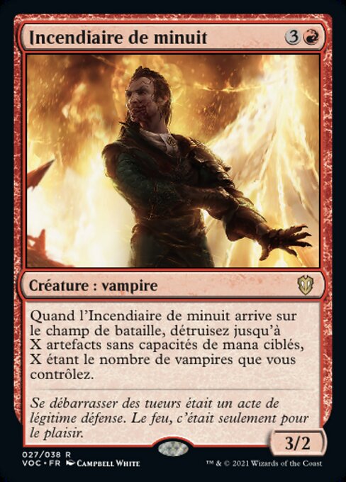 Piromane di Mezzanotte (Midnight Arsonist) - Crimson Vow Commander (#27) - Illustrated by Campbell White - Magic: The Gathering Card