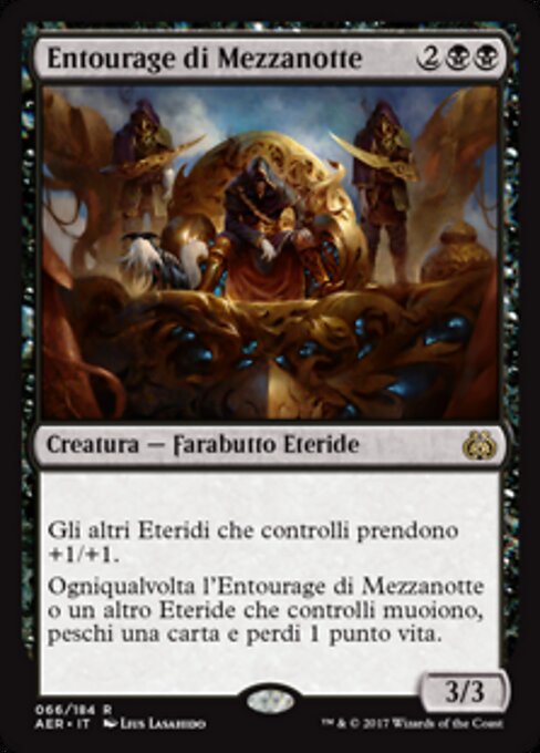 Entourage de minuit (Midnight Entourage) - Aether Revolt (#66) - Illustrated by Lius Lasahido - Magic: The Gathering Card