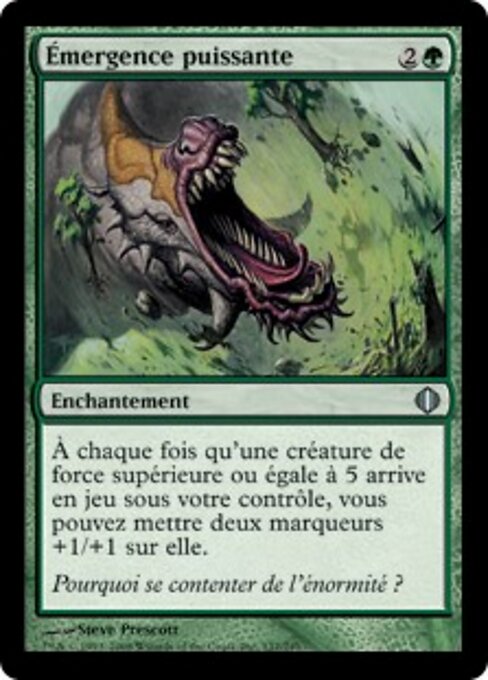 Emersão Poderosa (Mighty Emergence) - Shards of Alara (#137) - Illustrated by Steve Prescott - Magic: The Gathering Card