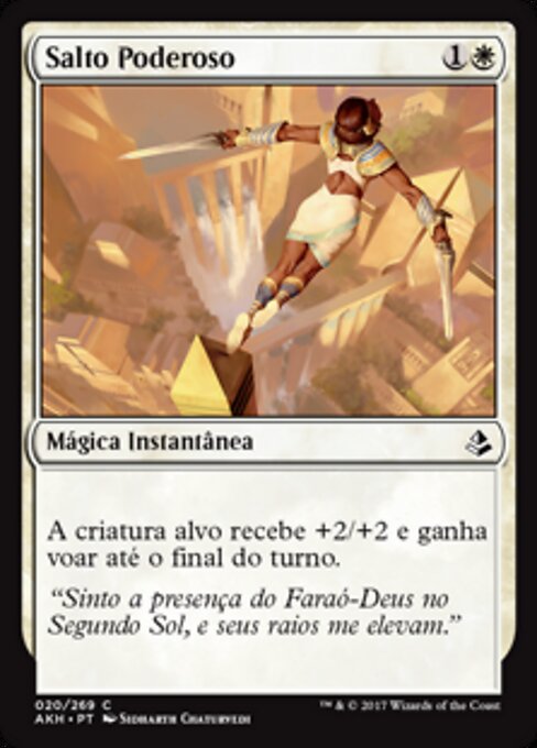 Balzo Possente (Mighty Leap) - Amonkhet (#20) - Illustrated by Sidharth Chaturvedi - Magic: The Gathering Card
