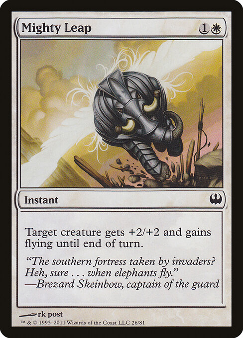 Balzo Possente (Mighty Leap) - Duel Decks: Knights vs. Dragons (#26) - Illustrated by rk post - Magic: The Gathering Card