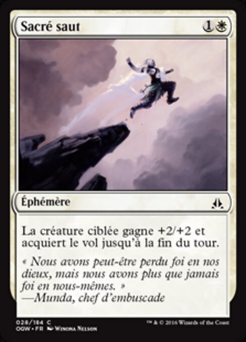 Balzo Possente (Mighty Leap) - Oath of the Gatewatch (#28) - Illustrated by Winona Nelson - Magic: The Gathering Card