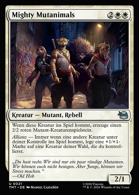 Potenti Mutanimali (Mighty Mutanimals) - Teenage Mutant Ninja Turtles (#21) - Illustrated by Manuel Castañón - Magic: The Gathering Card