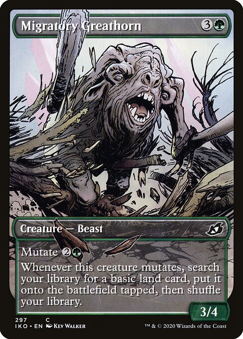 Migratory Greathorn - Ikoria: Lair of Behemoths (#297) - Illustrated by Kev Walker - Magic: The Gathering Card