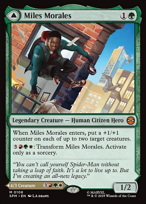 Miles Morales // Ultimate Spider-Man - Marvel's Spider-Man (#108) - Illustrated by L.A. Draws - Magic: The Gathering Card