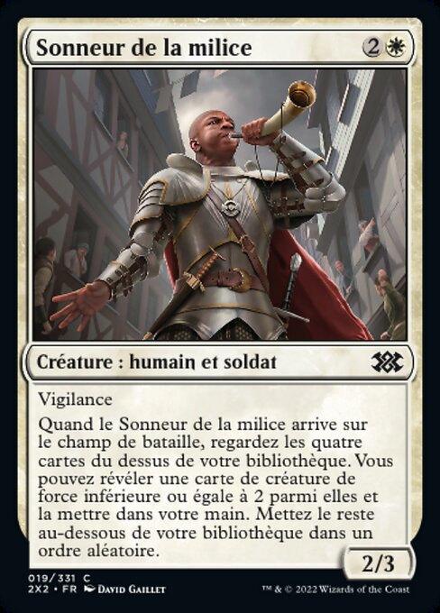 Hornist der Miliz (Militia Bugler) - Double Masters 2022 (#19) - Illustrated by David Gaillet - Magic: The Gathering Card