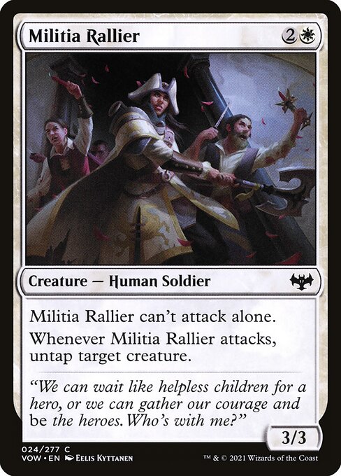 Militia Rallier - Innistrad: Crimson Vow (#24) - Illustrated by Eelis Kyttanen - Magic: The Gathering Card