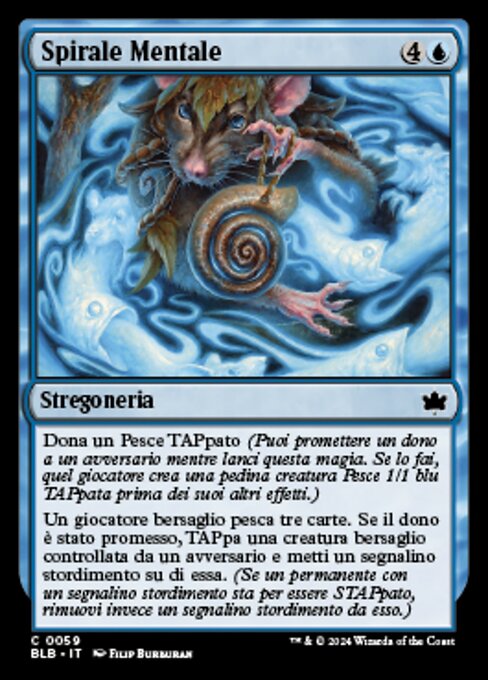 Gedankenspirale (Mind Spiral) - Bloomburrow (#59) - Illustrated by Filip Burburan - Magic: The Gathering Card