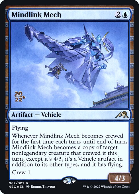정신연결 메크 (Mindlink Mech) - Kamigawa: Neon Dynasty (#373) - Illustrated by Naochika Morishita - Magic: The Gathering Card