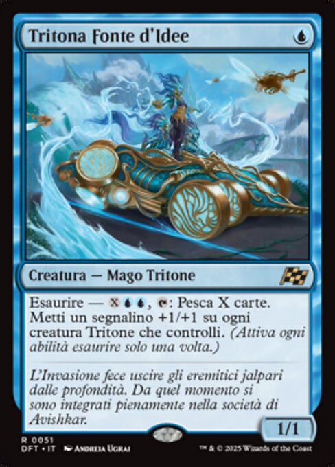 Ondine de la source spirituelle (Mindspring Merfolk) - Aetherdrift (#51) - Illustrated by Andreia Ugrai - Magic: The Gathering Card