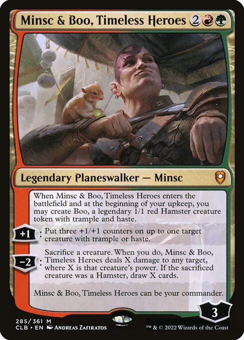 Minsc & Boo, Timeless Heroes - Commander Legends: Battle for Baldur's Gate (#285) - Illustrated by Andreas Zafiratos - Magic: The Gathering Card