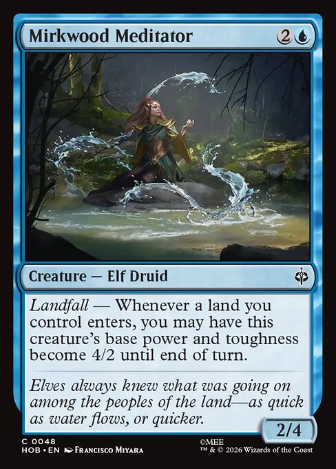 闇の森の瞑想家 (Mirkwood Meditator) - The Hobbit (#48) - Illustrated by Francisco Miyara - Magic: The Gathering Card