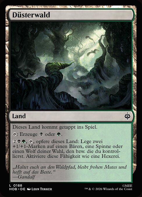 Bosco Atro (Mirkwood) - The Hobbit (#188) - Illustrated by Leon Tukker - Magic: The Gathering Card