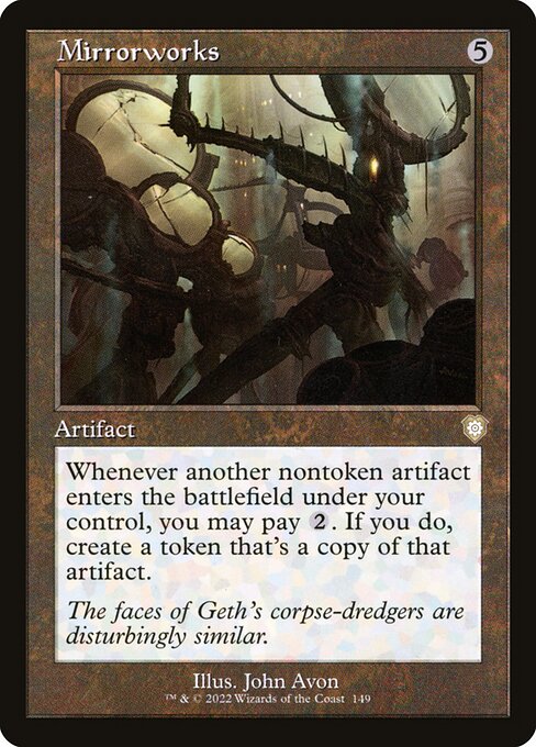 Spiegelwerk (Mirrorworks) - The Brothers' War Commander (#149) - Illustrated by John Avon - Magic: The Gathering Card