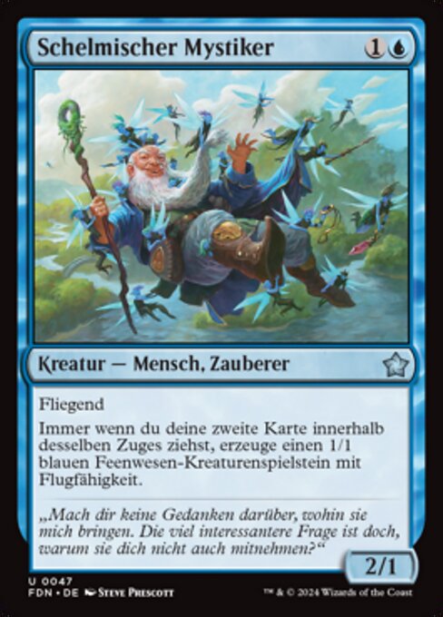 Mischievous Mystic - Foundations (#47) - Illustrated by Steve Prescott - Magic: The Gathering Card