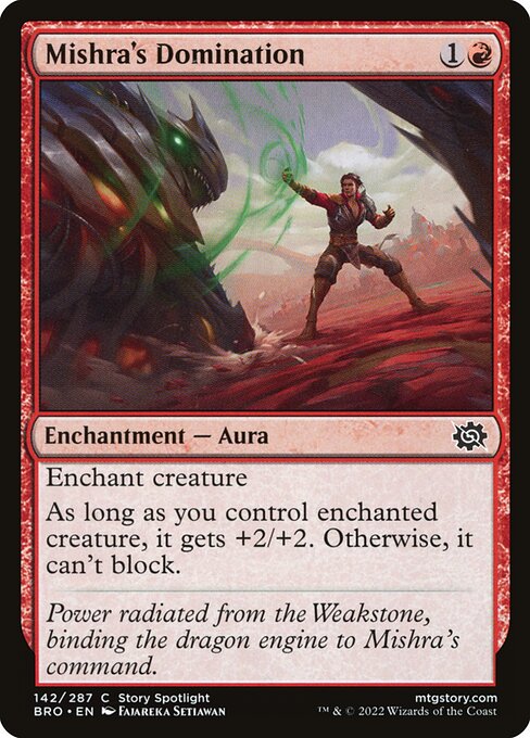 Dominio de Mishra (Mishra's Domination) - The Brothers' War (#142) - Illustrated by Fajareka Setiawan - Magic: The Gathering Card