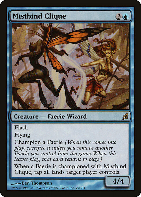 雾锁聚群 (Mistbind Clique) - Lorwyn (#75) - Illustrated by Ben Thompson - Magic: The Gathering Card