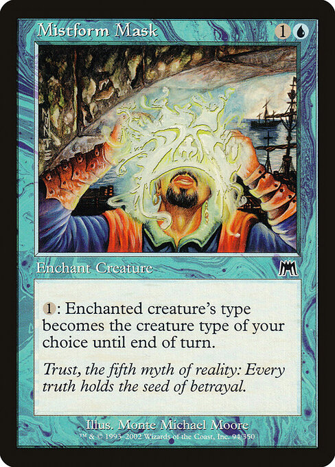 Mistform Mask - Onslaught (#94) - Illustrated by Monte Michael Moore - Magic: The Gathering Card