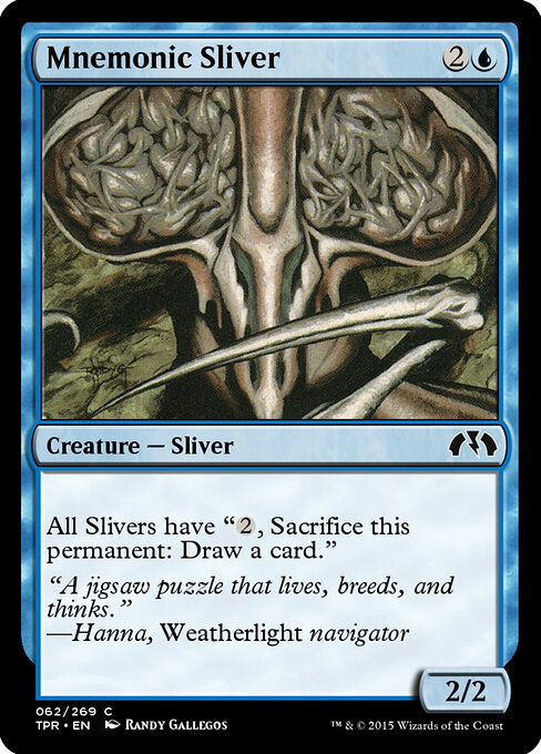 Mnemonic Sliver - Tempest Remastered (#62) - Illustrated by Randy Gallegos - Magic: The Gathering Card
