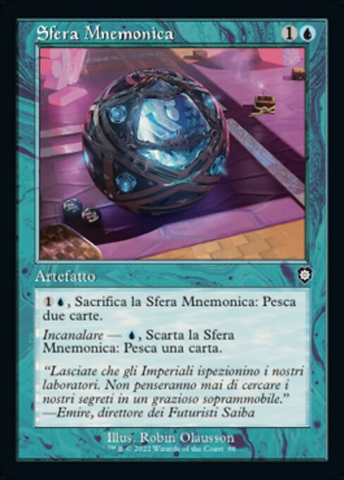 Esfera mnemónica (Mnemonic Sphere) - The Brothers' War Commander (#88) - Illustrated by Robin Olausson - Magic: The Gathering Card