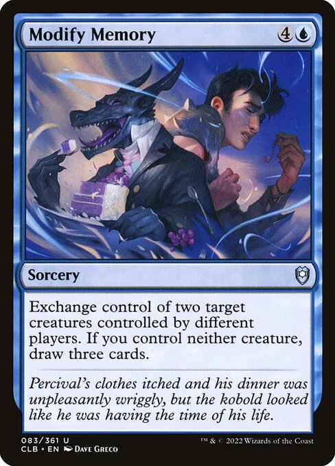 Alterar los recuerdos (Modify Memory) - Commander Legends: Battle for Baldur's Gate (#83) - Illustrated by Dave Greco - Magic: The Gathering Card